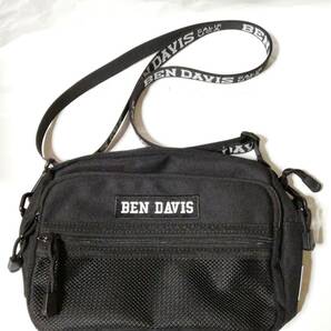 【未使用美品新品】ベンデイビス BEN DAVIS ショルダーバッグ 斜めかけ ブラック 黒 メンズ ファスナー チャック 軽量 撥水加工の画像1