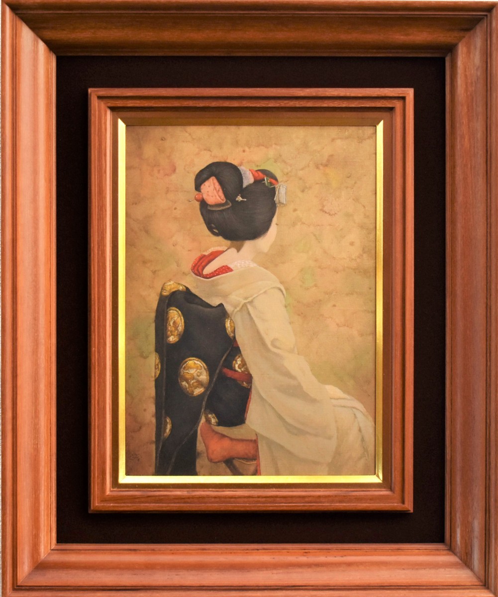 Although it is a small piece, it is a highly accomplished piece. Work by the late master Western painter Ryonosuke Fukui, No. 4 Thoughts (Certificate of Authenticity included) [Masami Gallery]*, Painting, Oil painting, Portraits