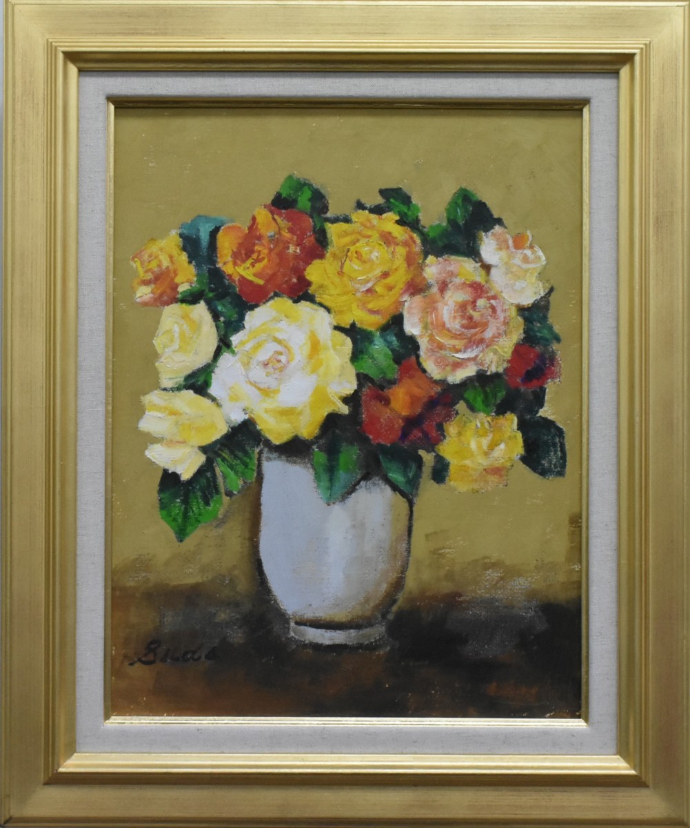 Unearthed oil painting! Artist unknown, No. 6 Rose Seiko Gallery, Painting, Oil painting, Still life