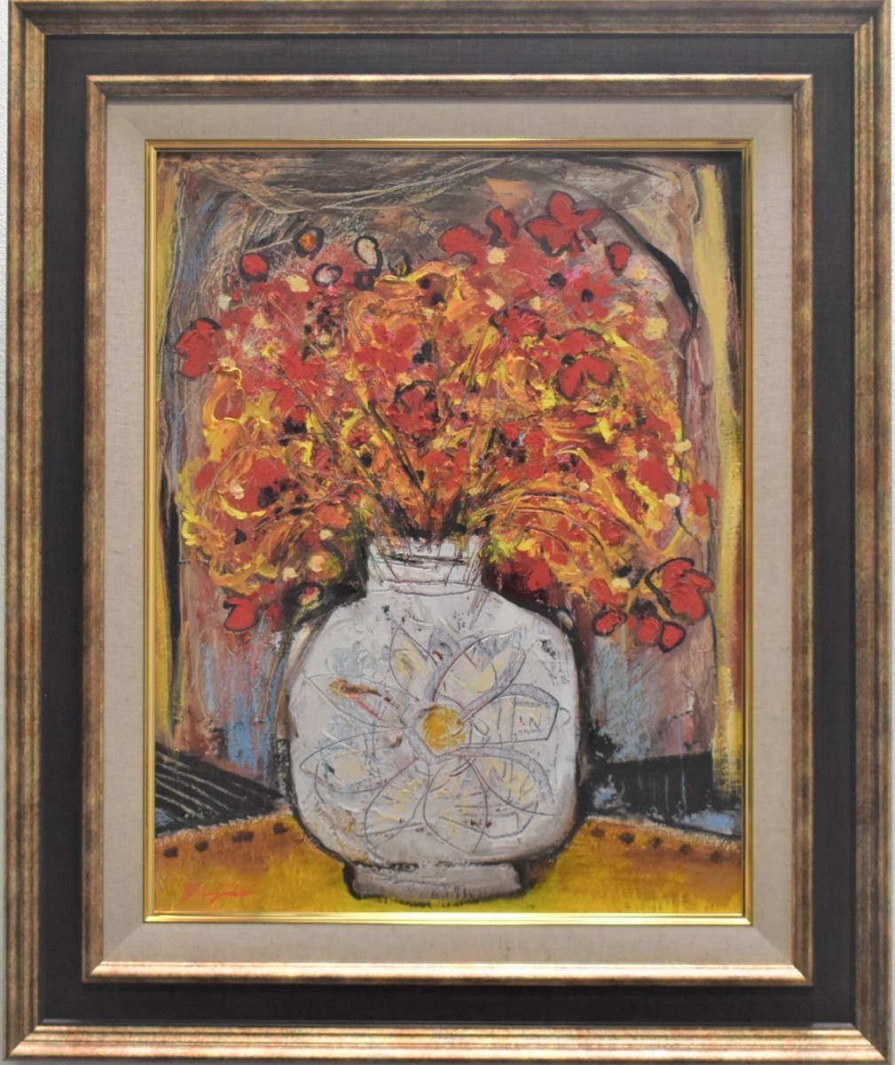 [Galería Masami] ¡Trabajo recomendado! Fujiko Shirai 6F Flores Pintura al óleo [¡5000 piezas en exhibición! Seguro que encontrarás un trabajo que te guste], Cuadro, Pintura al óleo, Naturaleza muerta
