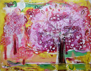 Art hand Auction ¡Gran hallazgo! Fujiko Shirai No. 6 Sakura Pintura al óleo Sakura, Cuadro, Pintura al óleo, Naturaleza, Pintura de paisaje