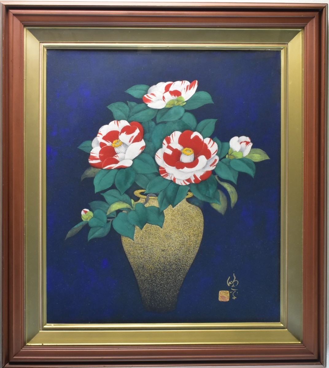 Oeuvre de peinture japonaise dénichée ! Artiste inconnu N°10 Galerie Kotobuki Tsubaki Masamitsu, peinture, Peinture japonaise, fleurs et oiseaux, oiseaux et bêtes