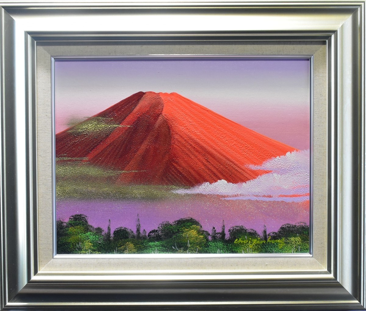 A work by a popular artist! Choi Jinhong, No. 6 Red Fuji Seiko Gallery, Painting, Oil painting, Nature, Landscape painting