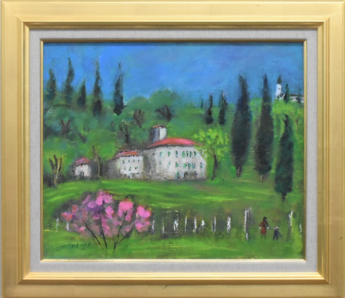 Recommended oil paintings to find! Mieko Minami 8F Spring in Tuscany (Italy) Masamitsu Gallery, painting, oil painting, Nature, Landscape painting
