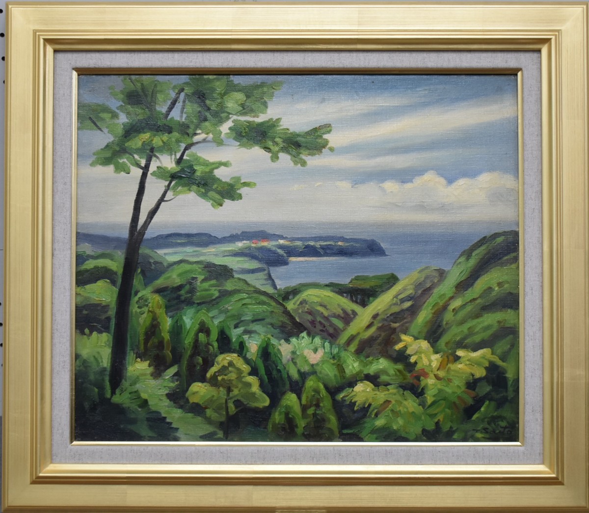 Popular recommended oil paintings! Toyonosuke Saito No. 8 Miura Peninsula Masamitsu Gallery, painting, oil painting, Nature, Landscape painting