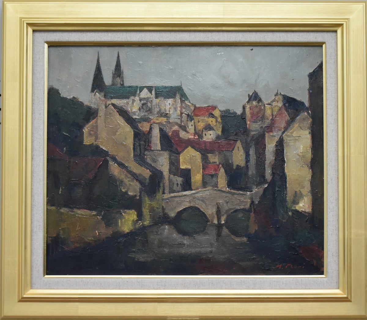 ¡Pinturas al óleo populares recomendadas! Morihisa No. 8 Chartres Waterside Galería Masamitsu, cuadro, pintura al óleo, Naturaleza, Pintura de paisaje