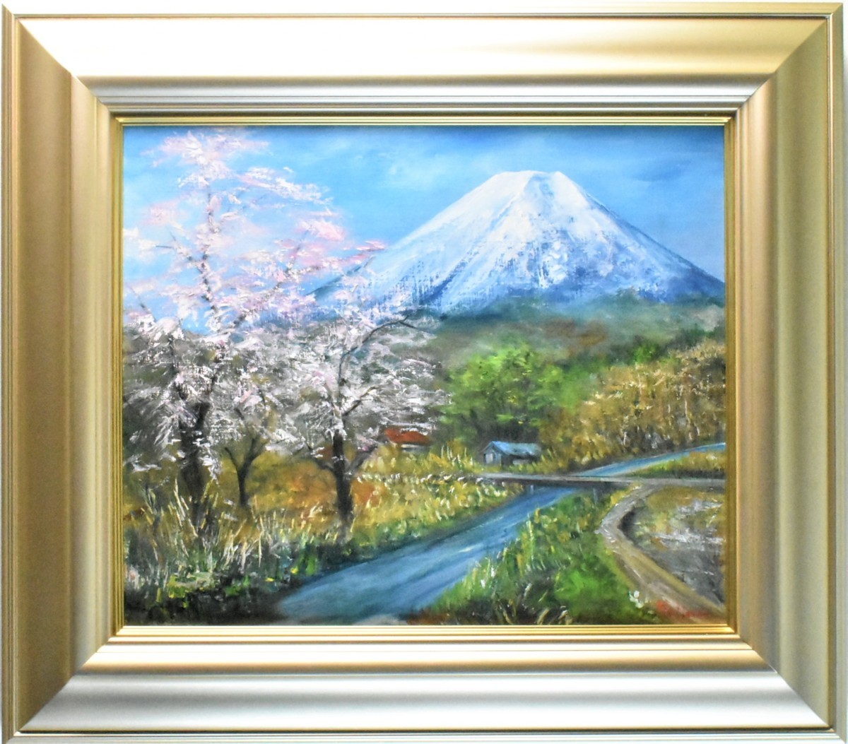 Hajime Watanabe No. 8 Haru Oshino Oil Painting [5000 pieces on sale at Masamitsu Gallery! You can find your favorite work], painting, oil painting, Nature, Landscape painting