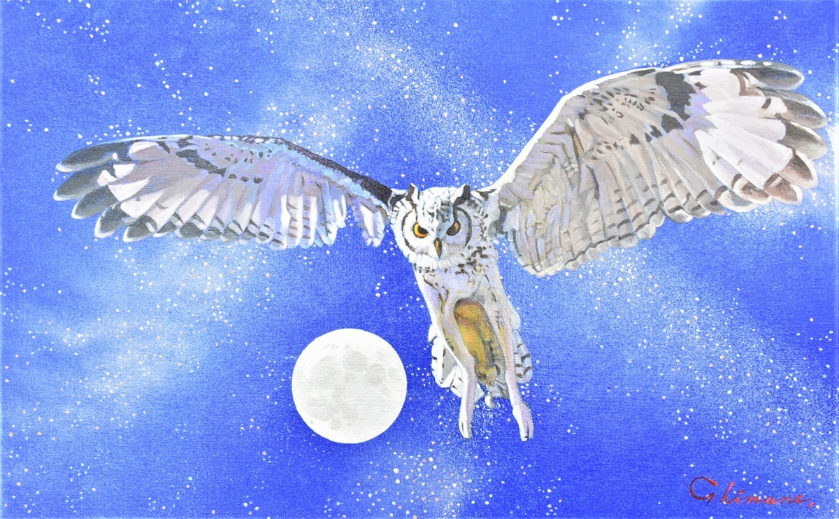 [Galería Masami] Nueva obra del popular pintor occidental Shimane Kiyoshi 10m The Owl Has Come [5000 piezas en exhibición; seguramente encontrará la obra que está buscando], Cuadro, Pintura al óleo, Cuadros de animales