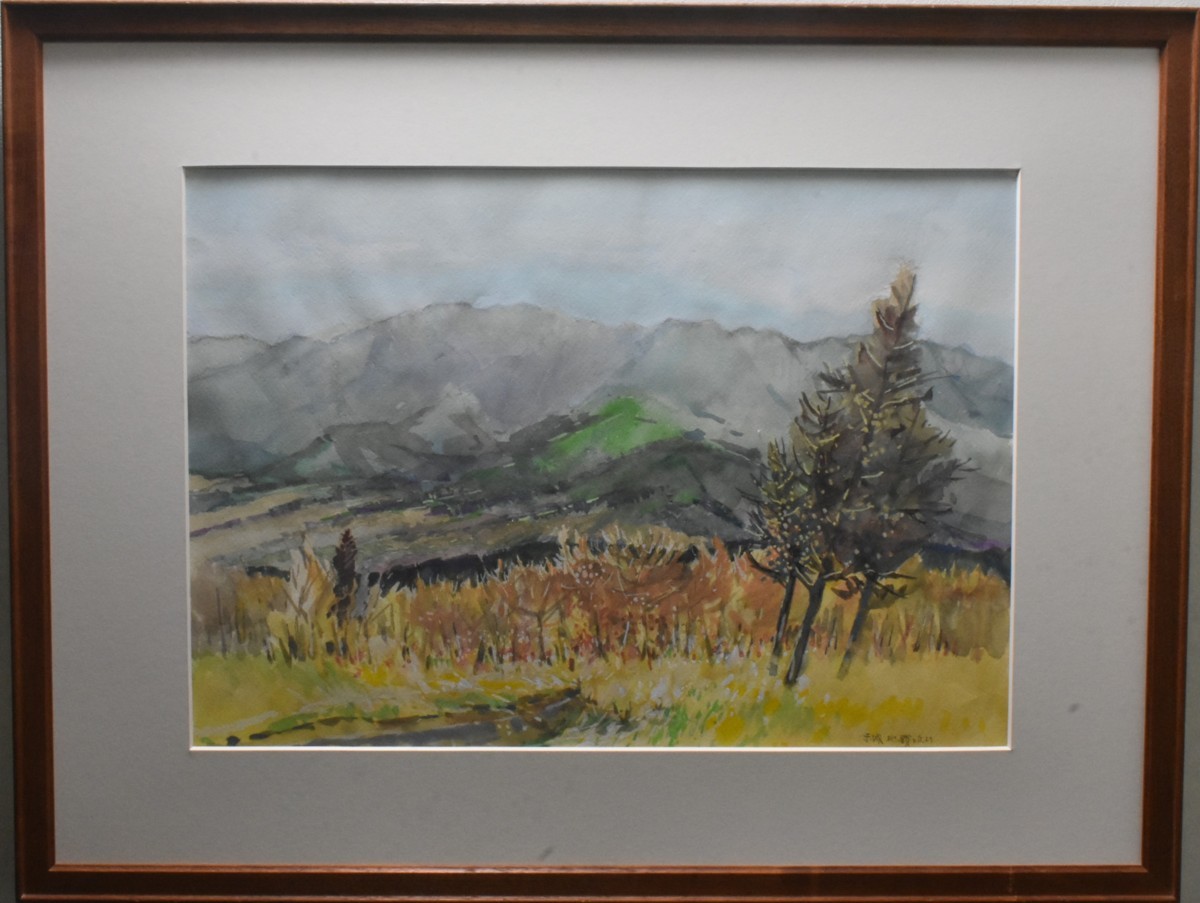 Recommended watercolor paintings to find! Toshikane Usui watercolor From Mt. Akagi Jizogaoka Masamitsu Gallery, painting, watercolor, Nature, Landscape painting