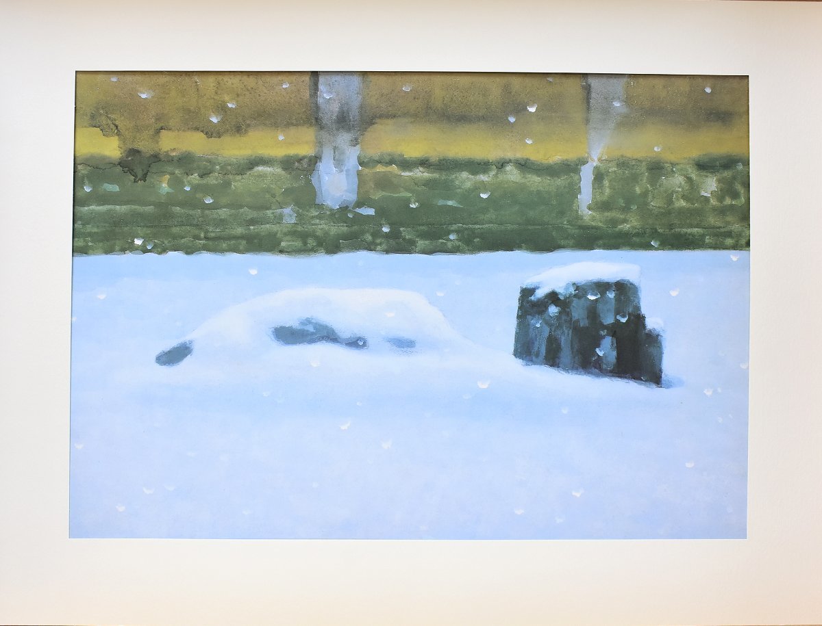 即納/大容量 文化勲章受章日本画作家 東山魁夷 複製画 「雪月花 雪の