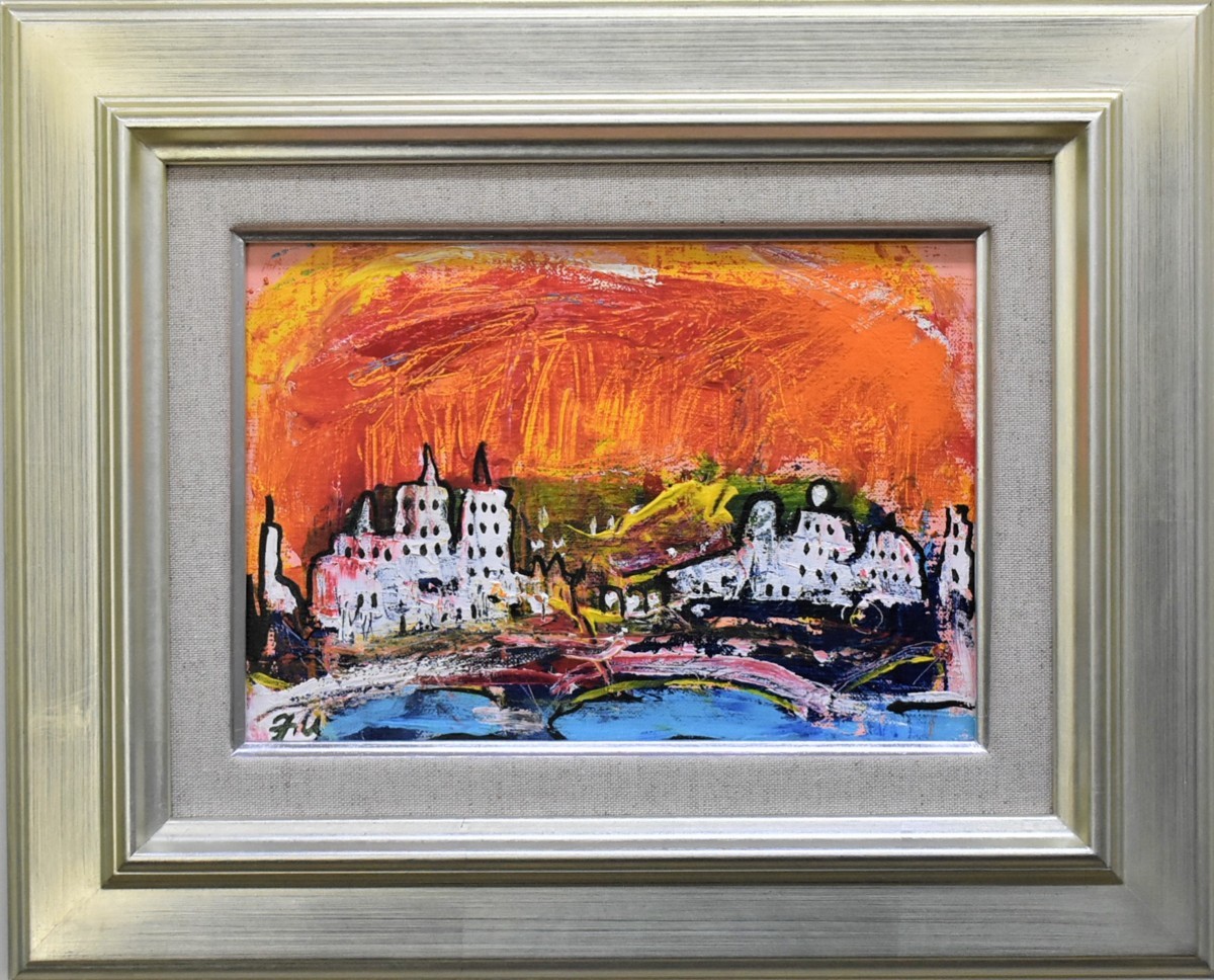 [Masamitsu Gallery] Recommended works! Fujiko Shirai SM Red Sky oil painting [5000 items on display! You can find your favorite work], painting, oil painting, Nature, Landscape painting