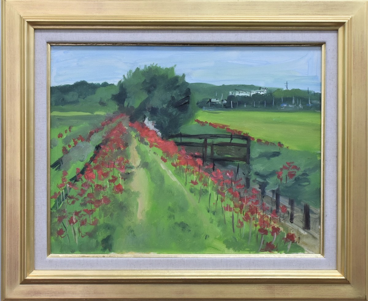 Recommended work to find! Kiyofumi Koike 6F Flowers Blooming Road Oil painting Masamitsu Gallery, painting, oil painting, Nature, Landscape painting