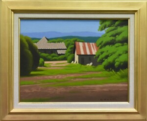 Art hand Auction 掘り出しオススメ油絵作品! 大森祥吾 6号 ｢日野春風景｣ 正光画廊, 絵画, 油彩, 自然, 風景画