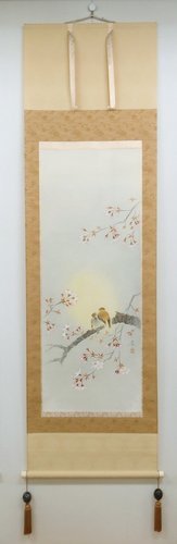 Anzai Kago Jikushakugo Frühlingsnacht [Seiko Gallery, 5000 Ausstellungsstücke, Finden Sie Ihr Lieblingswerk], Malerei, Japanische Malerei, Blumen und Vögel, Vögel und Tiere