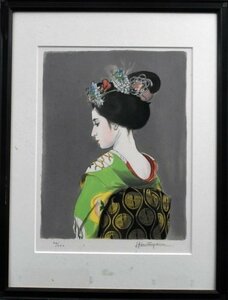 小松崎邦雄　版画　「白きうなじ」　　　限定250部　　　　【正光画廊・5000点出品中！お好みの作品が見つかります】　