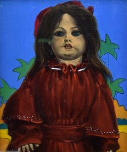 【真作】　山本貞　「ドイツ人形」　油彩画　3号　芸樹陰会員洋画家作品　【正光画廊】