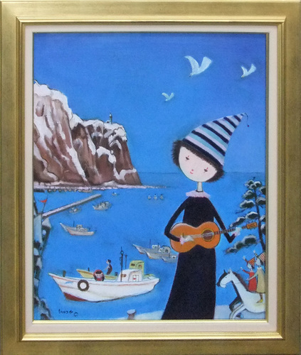 Great find! Western painting by Iizuka Rokuro, Melody of the Sea 15F [Masami Gallery] Established 53 years ago, It is one of the largest art galleries in Tokyo.*, Painting, Oil painting, Portraits