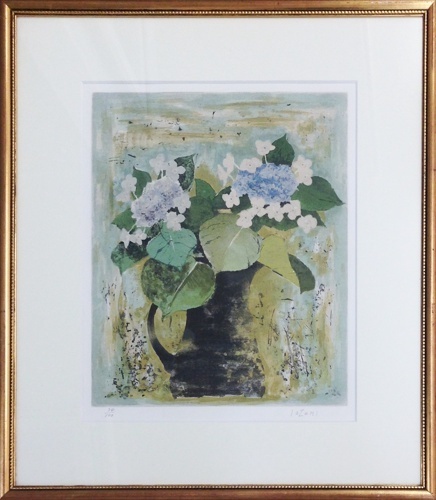 Toller Fund! Druck von Otohito Iozumi Hydrangea 34/100, Kunstwerk, Drucke, Lithografie, Lithographie