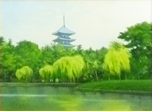 掘り出しオススメ作品! 小池清文 6F 「梅林(曾我)」 油彩画 正光画廊-