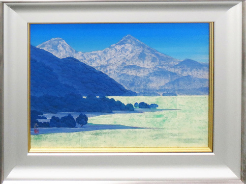 Toller Fund: Japanisches Gemälde von Masakazu Hashiba, 12 Seiten, Sumitan [Masami Gallery] Gegründet vor 53 Jahren, Es handelt sich um eine der größten Kunstgalerien Tokios.*, Malerei, Japanische Malerei, Landschaft, Wind und Mond