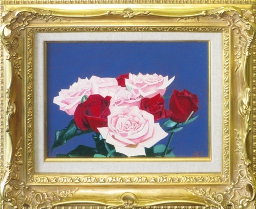 Keijiro Fujiwara Rose 4F Óleo sobre lienzo Producción de 2014 [Galería Masami] 5000 obras en exhibición, Cuadro, Pintura al óleo, Naturaleza muerta