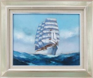 Art hand Auction Werke, die Segelschiffe darstellen, sind selten und wertvoll. Yutaka Nomura Segelschiff Ölgemälde Nr. 6 [Masami Gallery], Malerei, Ölgemälde, Natur, Landschaftsmalerei