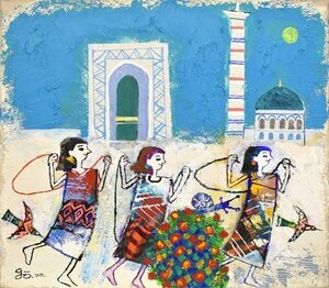 物故人気洋画家作品　　　　正田壌　　10号　　「ウズベキスタン」　　　　【正光画廊】都内最大級の画廊です。創業して53年*