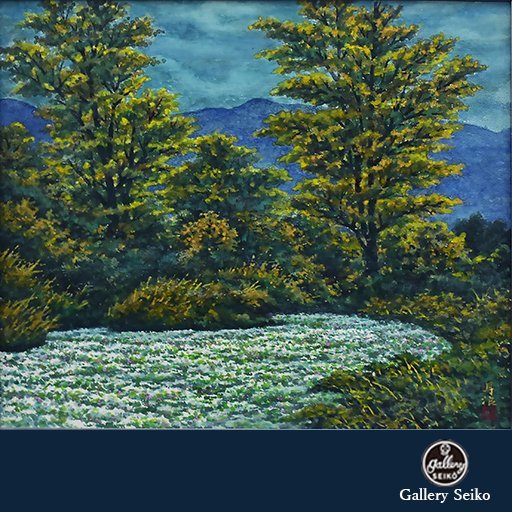 [प्रामाणिक] कुराशिमा तन्नामी शिन्शु बकव्हीट फील्ड जापानी पेंटिंग 10F साझा सील [मासामी गैलरी], चित्रकारी, जापानी चित्रकला, परिदृश्य, हवा और चाँद