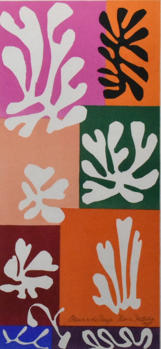 アンリ･マティス ｢雪の花｣ リトグラフ 1958年制作 【正光画廊】, 美術品, 版画, 石版画, リトグラフ