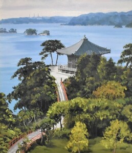 Art hand Auction Hiroshi Higuchi 10F Matsushima Godaido Ölgemälde [Masami Galerie], Malerei, Ölgemälde, Natur, Landschaftsmalerei
