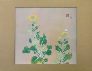 ＊昭和初期の画壇のエース＊　西山翠嶂　複製画　「菜の花」　※額付き　正光画廊