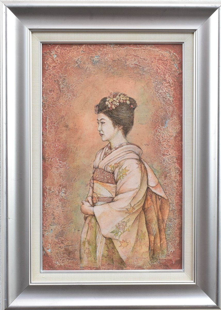 Noboru Utani 10M Thinking of Autumn Oil on canvas Signed Produced in 2004 Title on the back [Masamitsu Gallery], painting, oil painting, portrait