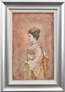 Art hand Auction Noboru Utani 10M Thinking of Autumn Öl auf Leinwand Signiert Produziert 2004 Titel auf der Rückseite [Masamitsu Gallery], Malerei, Ölgemälde, Porträt