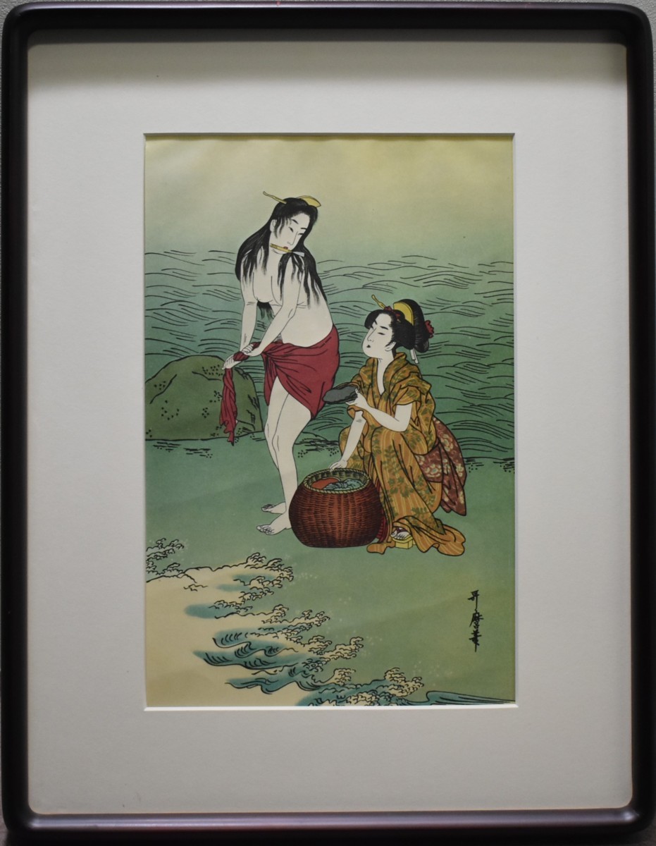 Отличная находка: рекомендуемое произведение укиё-э! Плакат Китагавы Утамаро, неизвестное название, Галерея Масамицу, Рисование, Укиё-э, Принты, Портрет красивой женщины