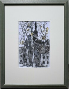 Art hand Auction 掘り出しおすすめ作品! 中谷時男 パステル画 40.5×31.5cm ｢ハイリンケン･クロイツ修道院｣ 正光画廊, 美術品, 絵画, パステル画, クレヨン画