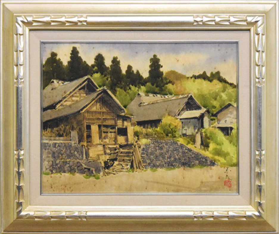 Kunio Nedate Nr. 6 Aquarell Frühling in Aizu [Masamitsu Gallery, 5000 Ausstellungsstücke, Sie können Ihr Lieblingswerk finden], Malerei, Aquarell, Natur, Landschaftsmalerei