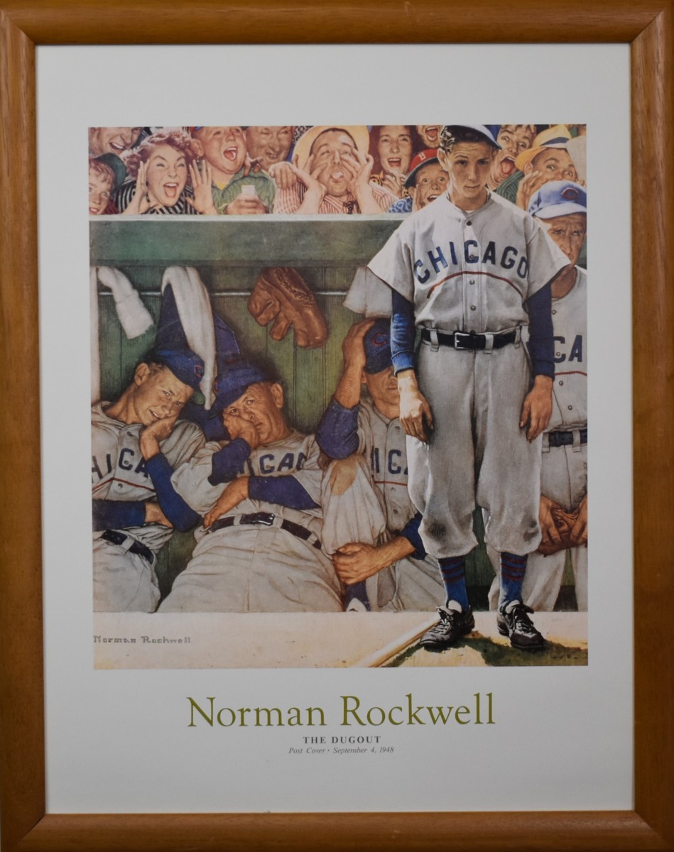 Recommended work to find! Norman Rockwell poster THE DUGOUT [Masamitsu Gallery], artwork, painting, others