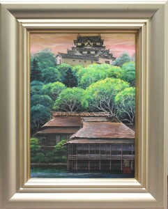 Art hand Auction 【正光画廊･5000点出品中】オススメ作品日本画! 篠田雅典 4号 ｢彦根城｣, 絵画, 日本画, 山水, 風月