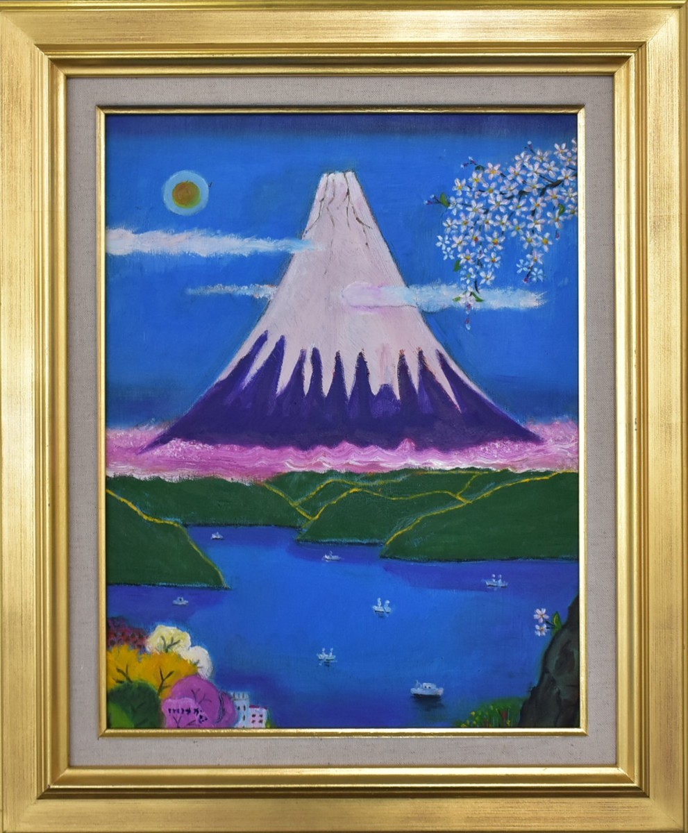 [Galerie Seiko - 5, 000 pièces exposées] Peintre occidental populaire contemporain ! Rokuro Iizuka, N°6 Fuji et Sakura, Peinture, Peinture à l'huile, Nature, Peinture de paysage