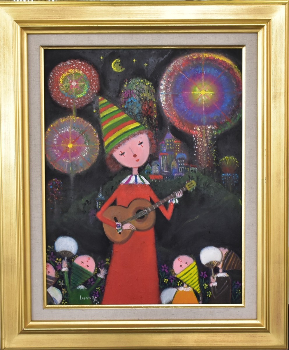 [Seiko Gallery / 5000 items on display] Modern popular Western painter! Rokuro Iizuka No. 6 Fireworks, painting, oil painting, portrait