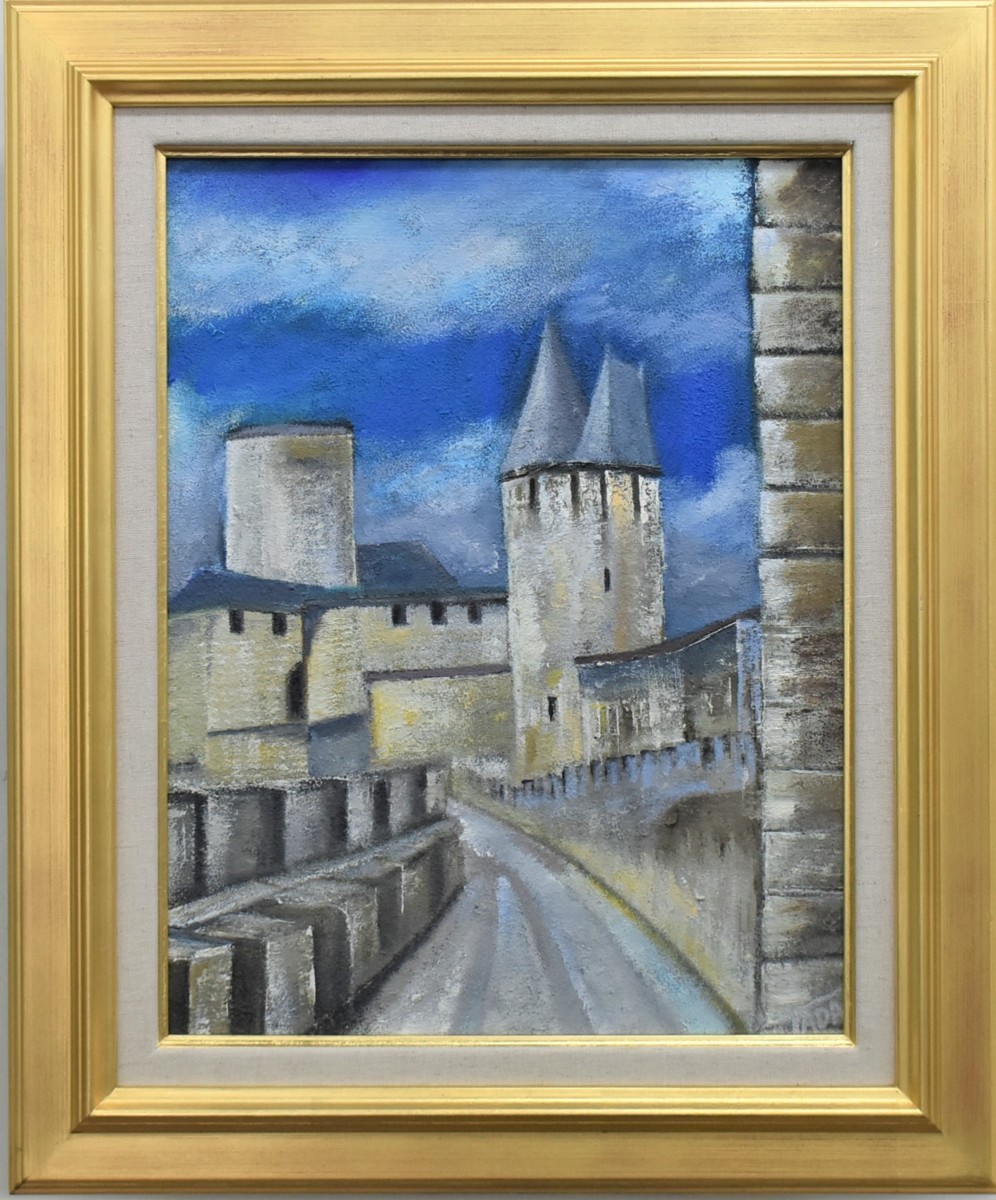 Great find! Haruyoshi Tada 6F Carcassonne, France Oil painting Masamitsu Gallery, Painting, Oil painting, Nature, Landscape painting