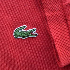 LACOSTE  ラコステ 鹿の子素材 定番ポロシャツ 型番 L1212 サイズ 3 日本製 レッド ㈱大沢商会製の画像3