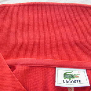 LACOSTE  ラコステ 鹿の子素材 定番ポロシャツ 型番 L1212 サイズ 3 日本製 レッド ㈱大沢商会製の画像5