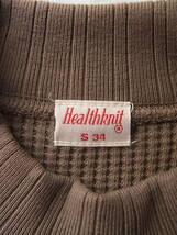 HealthKnit 　ヘルスニット　肉厚ワッフル　モックネックカットソー　サイズ S オリーブブラウン系_画像4