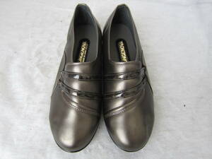 SUNGENOVA（サンジェノバ）　婦人靴　　メタリックブラウン　22㎝　　　約3㎝ヒール　　日本製　　　スリッポン　ok2305D