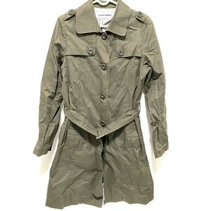 AS KNOW AS DE BASE turn-down collar coat lady's M corresponding khaki springs long coat spring autumn thin *6-20