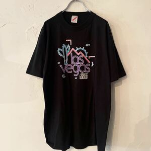 ヴィンテージ 90s USA製 半袖プリントTシャツ 3 JERZEES ブラックTシャツ カラフルなロゴ Lサイズ メンズ レディース古着