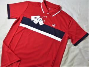 FILA GOLF フィラ ゴルフ 吸水速乾 UV対策 ストレッチ半袖ポロシャツ　XL　赤