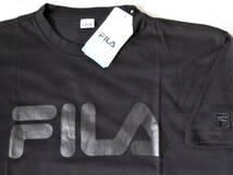 FILA フィラ BIGロゴ 吸水速乾 DRY UVCUT ストレッチ 半袖 Tシャツ　LL　ブラック_画像1