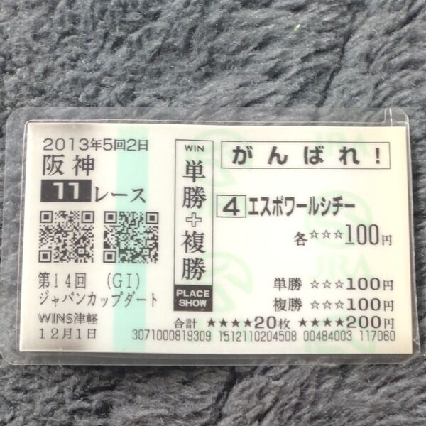 競馬 応援馬券 2013年ジャパンカップダート エスポワールシチー引退